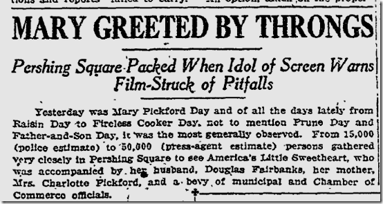 Dec. 4, 1923, Mary Pickford Day 