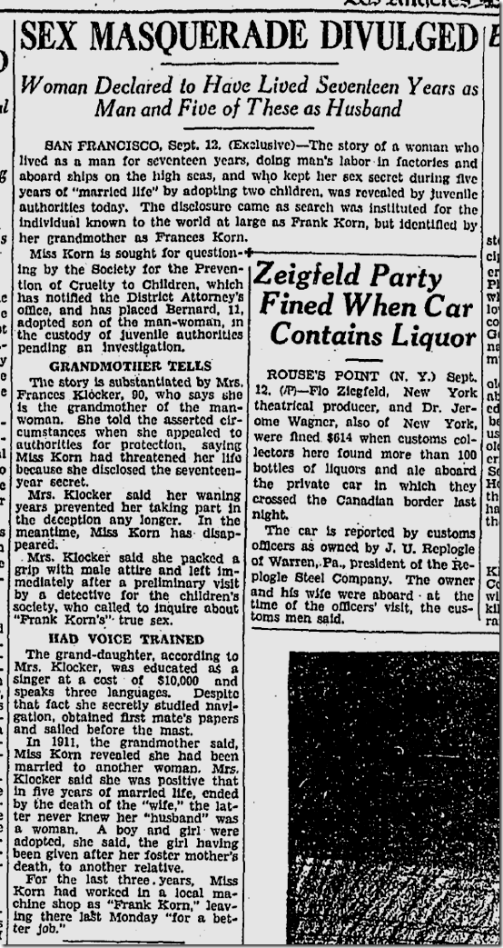 Sept. 13, 1928, Sex Masquerade 