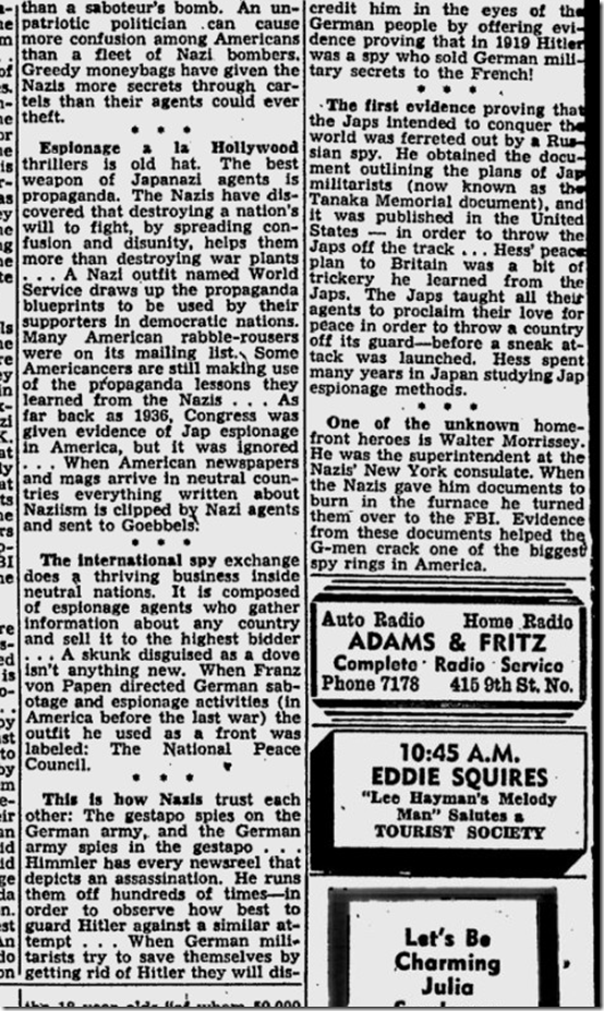 March 2, 1944, Walter Winchell 