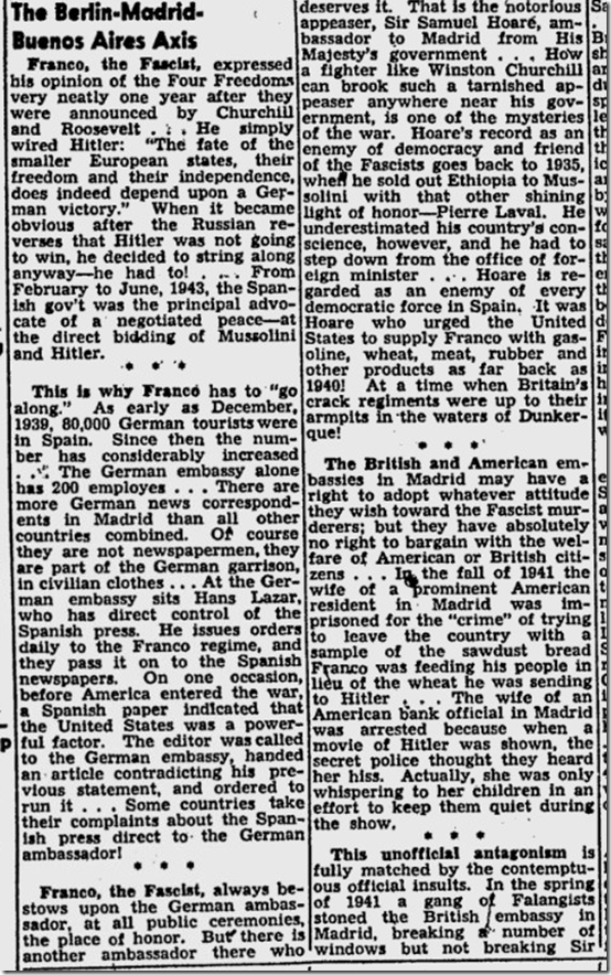 March 4, 1944, Walter Winchell 