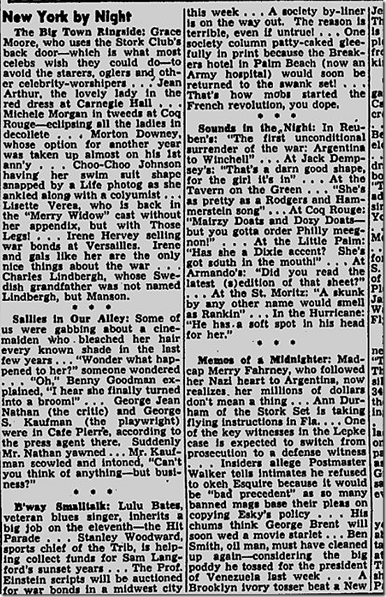 Feb. 5, 1944, Walter Winchell 