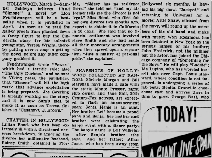March 3, 1944, Louella Parsons 