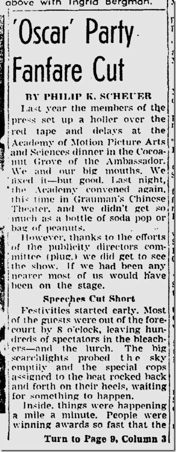 March 3, 1944, Academy Awards 