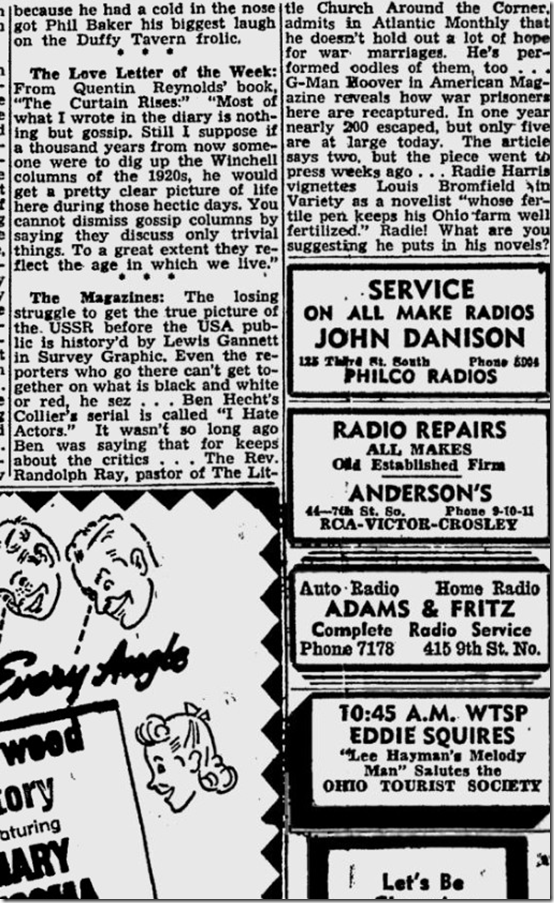 March 7, 1944, Walter Winchell 