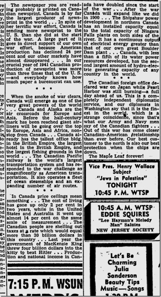 March 9, 1944, Walter Winchell 