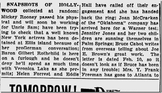 March 9, 1944, Louella Parsons 