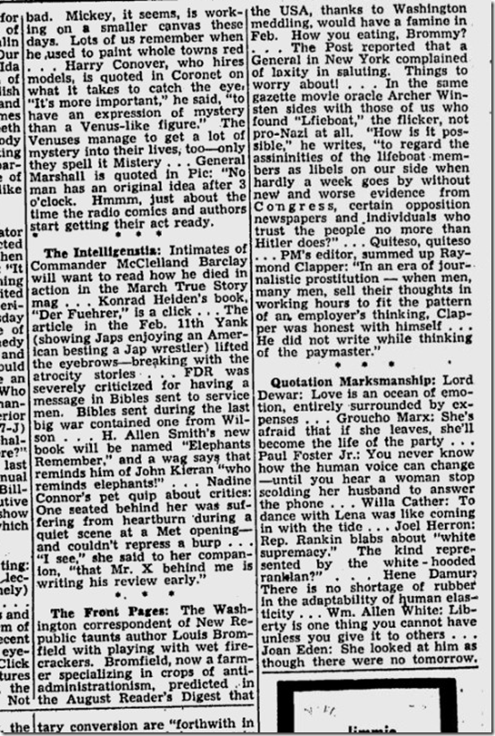 Feb. 15, 1944, Walter Winchell 