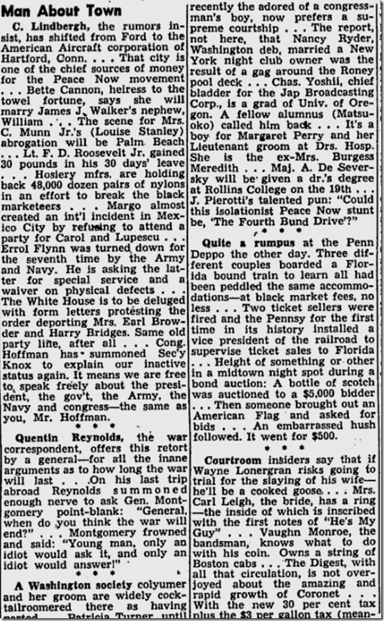 Feb. 16, 1944, Walter Winchell 