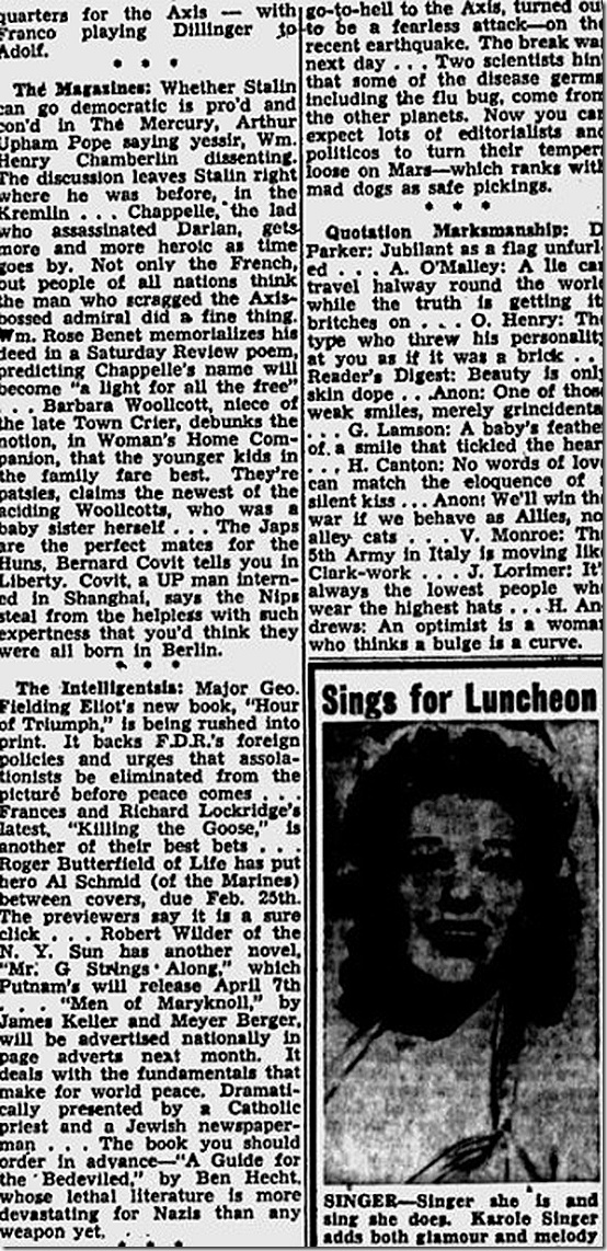 Feb. 1, 1944, Walter Winchell 