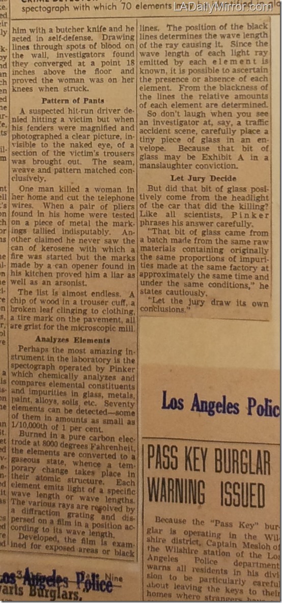 March 10, 1946, LAPD Crime Lab 