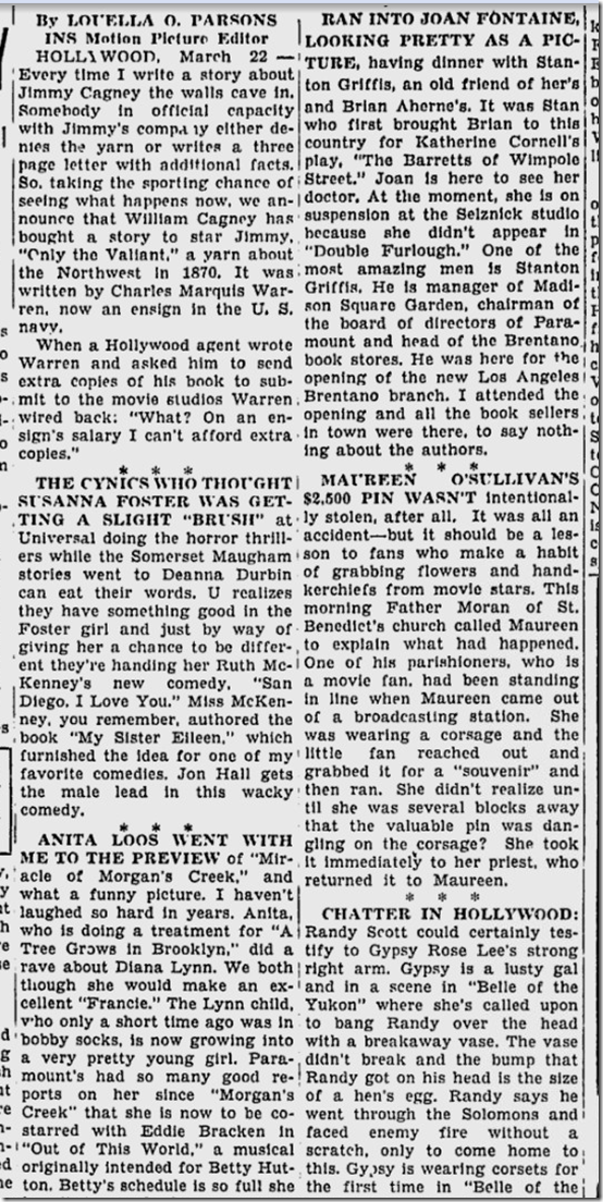 March 23, 1944, Louella Parsons March 23, 1944, Louella Parsons