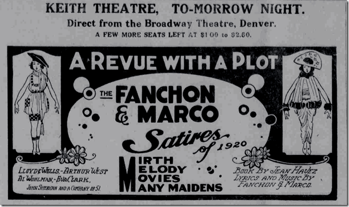 Oct. 29, 1920, Fanchon and Marco Oct. 29, 1920, Fanchon and Marco
