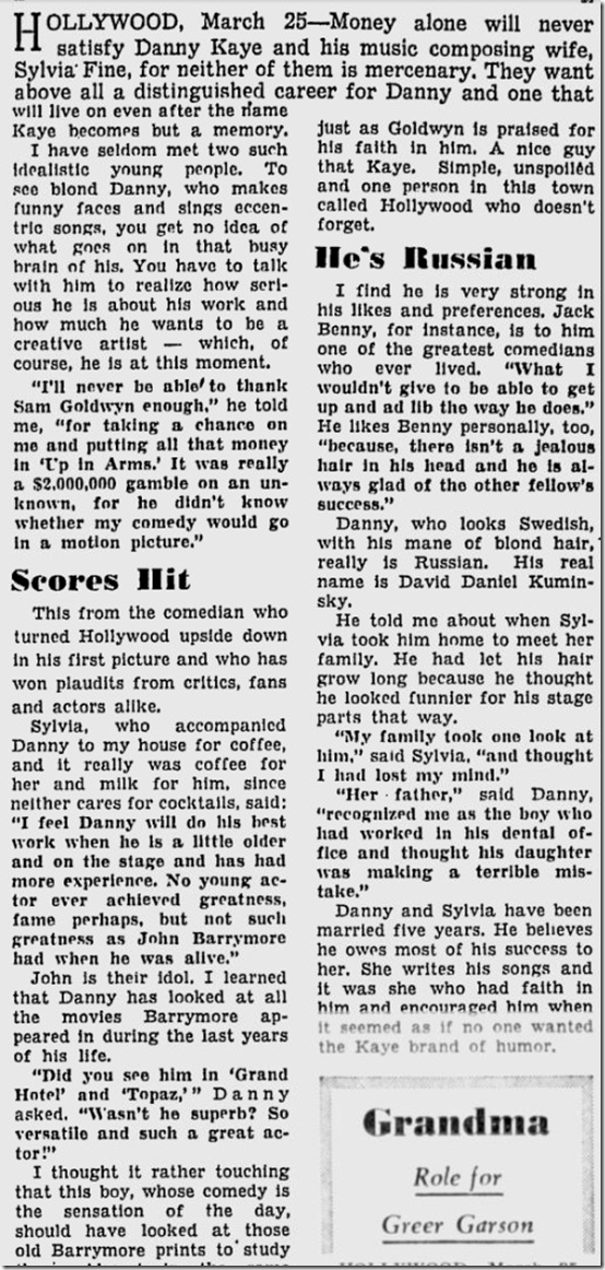 March, 26, 1944, Louella Parsons