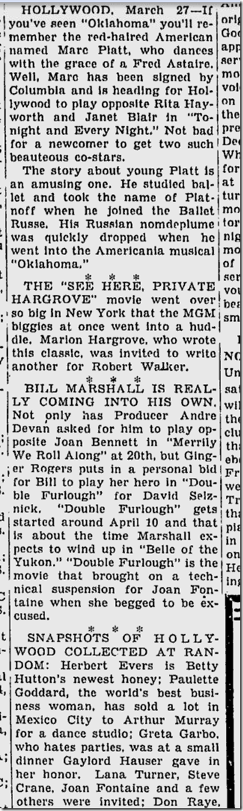 March 28, 1944, Louella Parsons 