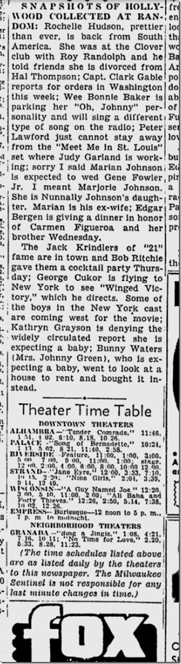 April 1, 1944, Louella Parsons 