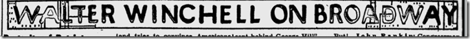 March 20, 1944, Walter Winchell 