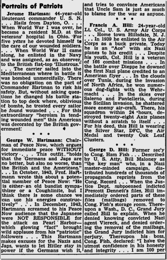 March 20, 1944, Walter Winchell 