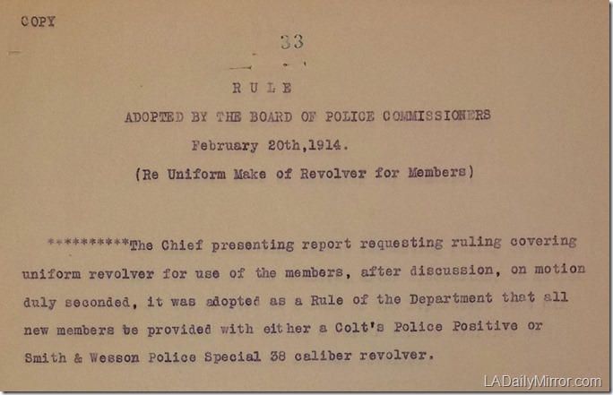 LAPD Pistols, 1914 