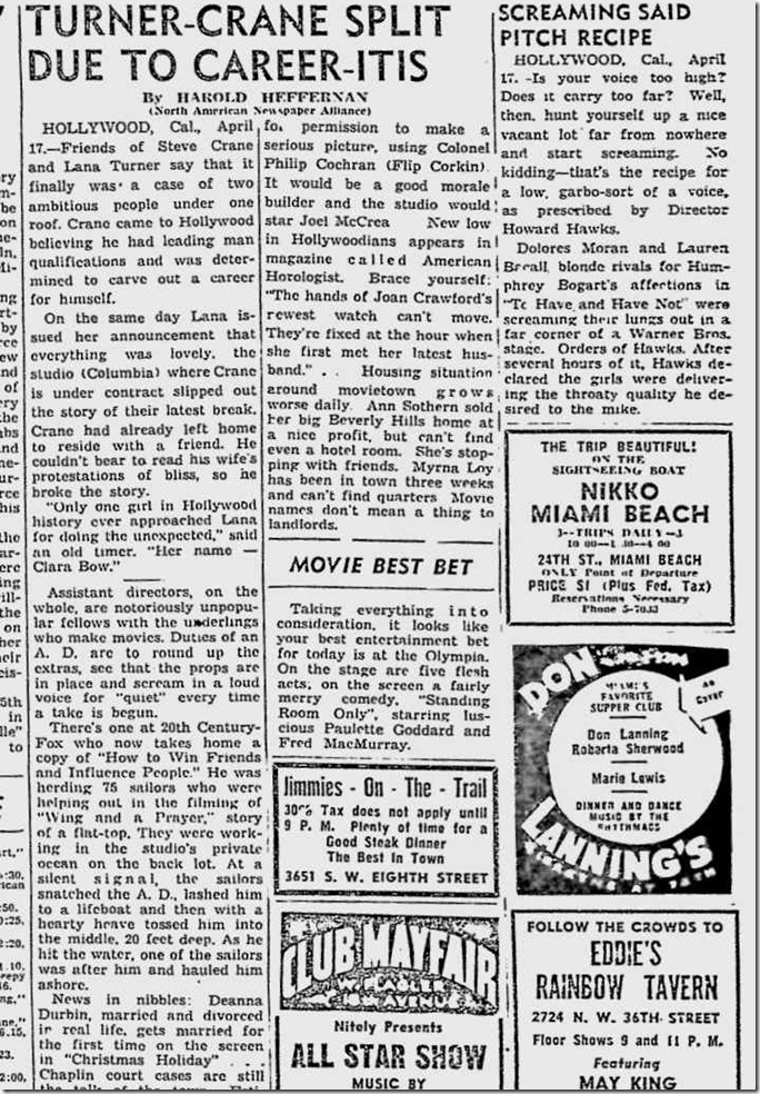 April 17, 1944, Harold Heffernan