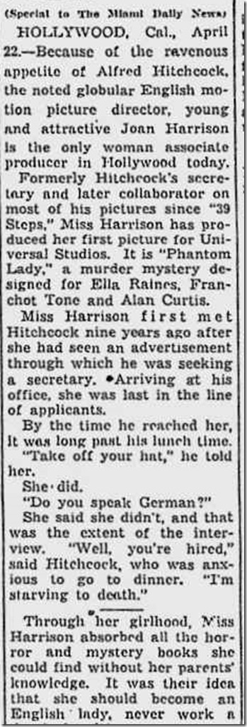 April 23, 1944, Joan Harrison 