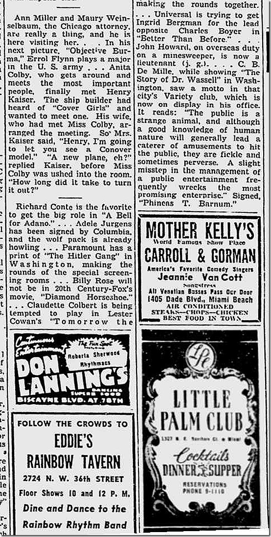 April 29, 1944, Sidney Skolsky