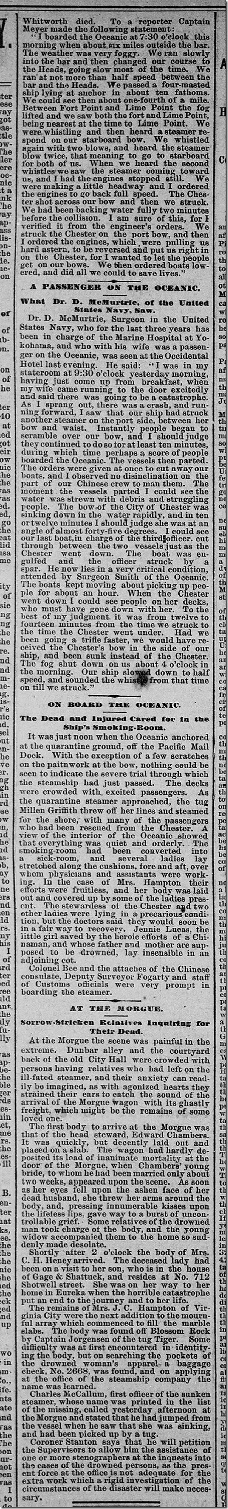 Aug. 23, 1888, City of Chester 