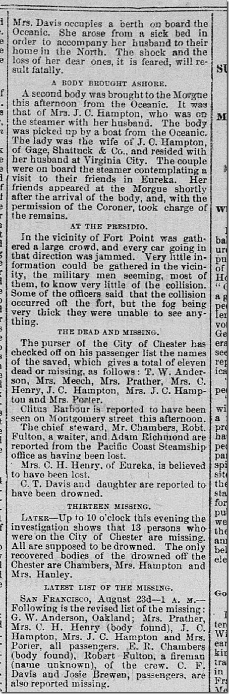Aug. 23, 1888, City of Chester 