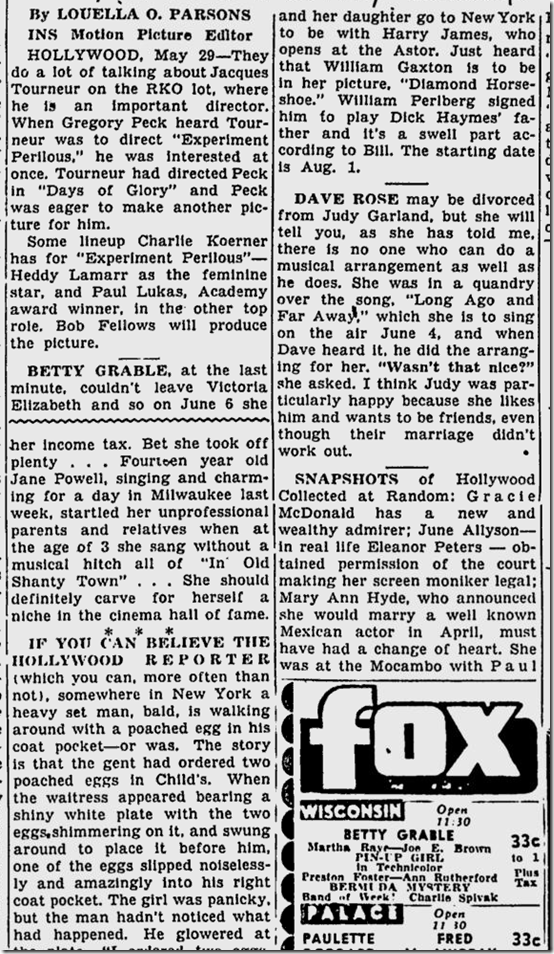 May 30, 1944, Louella Parsons 
