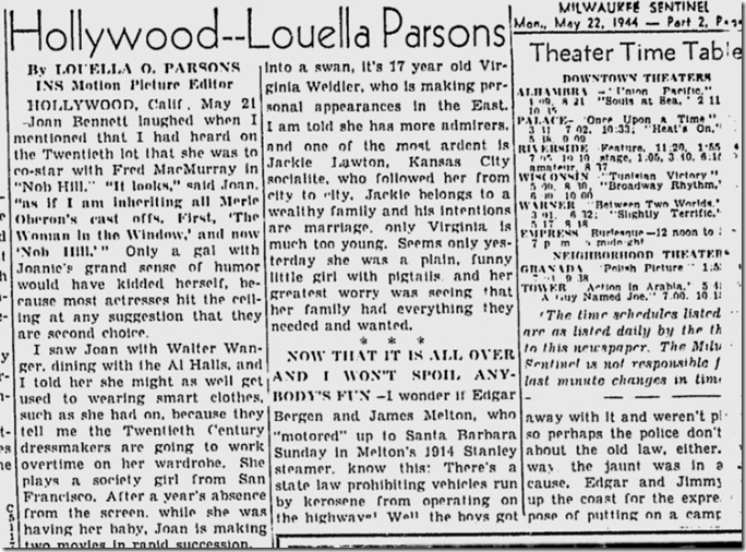 May 22, 1944, Louella Parsons May 22, 1944, Louella Parsons