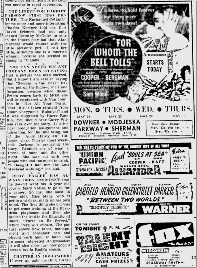 May 22, 1944, Louella Parsons May 22, 1944, Louella Parsons