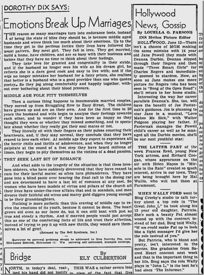 June 13, 1944, Louella Parsons 