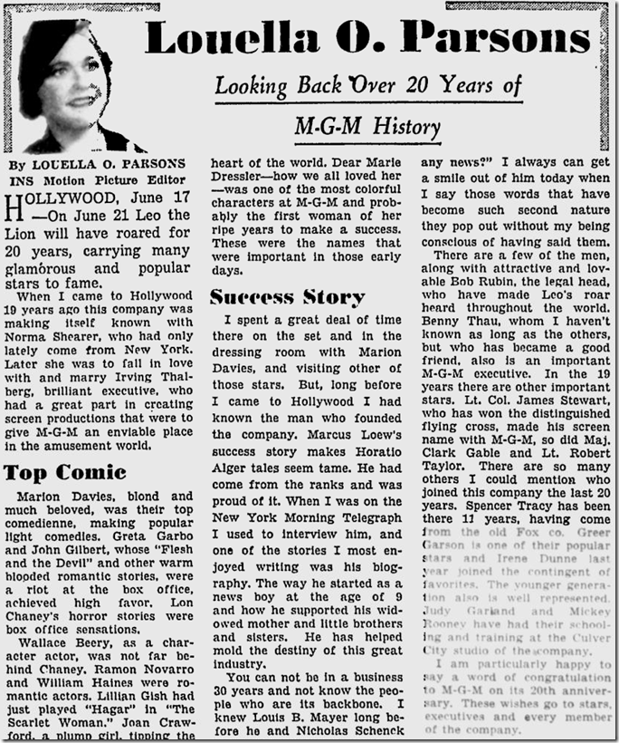 June 18, 1944, Louella Parsons 
