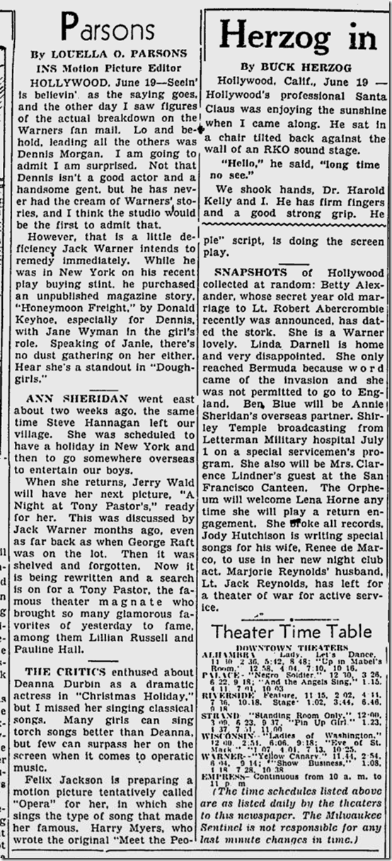 June20, 1944, Louella Parsons