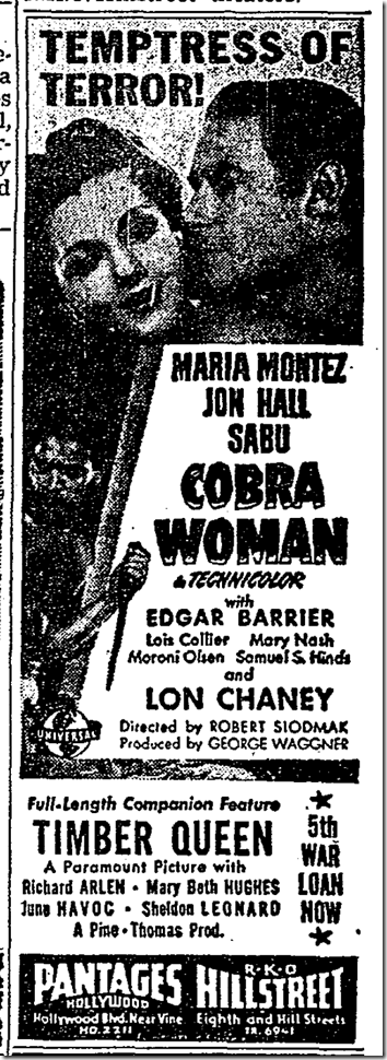 June 12, 1944, Cobra Woman 