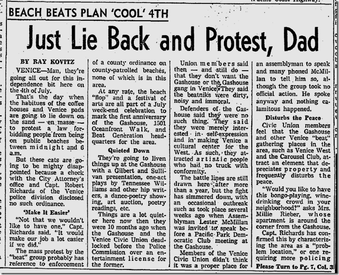 June 26, 1960, Venice Protest 