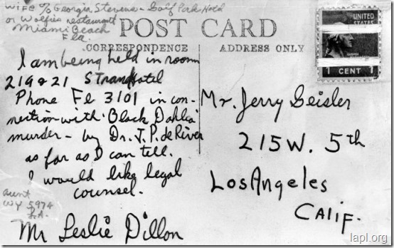 Leslie Dillon Postcard Leslie Dillon Postcard