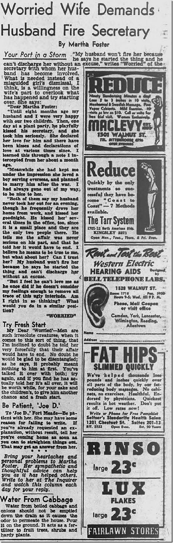 July 24, 1944, Advice 