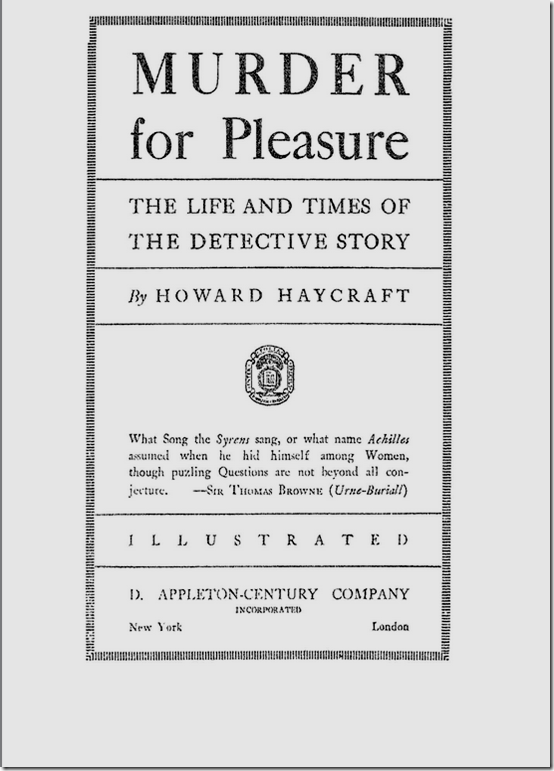 'Murder for Pleasure" 