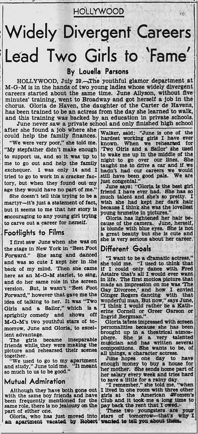 July 30, 1944, Louella Parsons