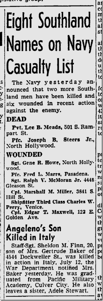 Aug. 22, 1944, Casualties 