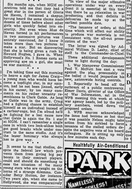 July 9, 1944, Jimmy Fidler 