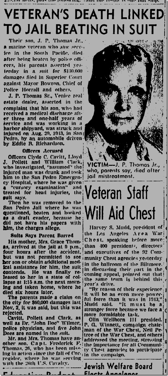 July 11, 1944, Veteran Beaten July 11, 1944, Veteran Beaten