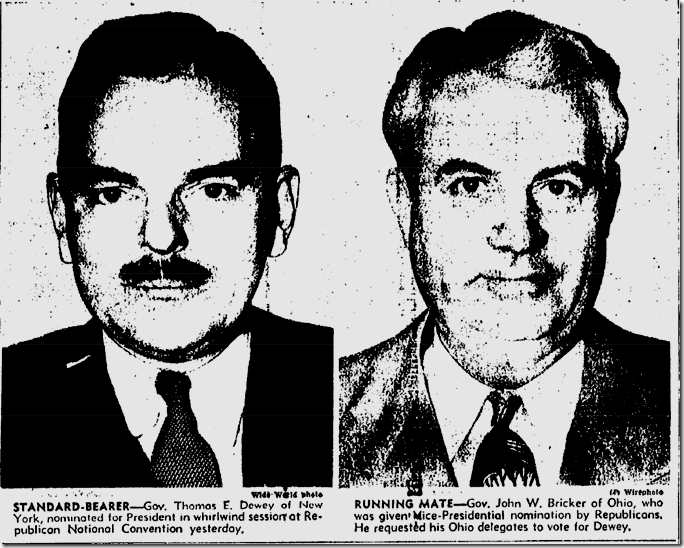 June 29, 1944, Dewey and Bricker