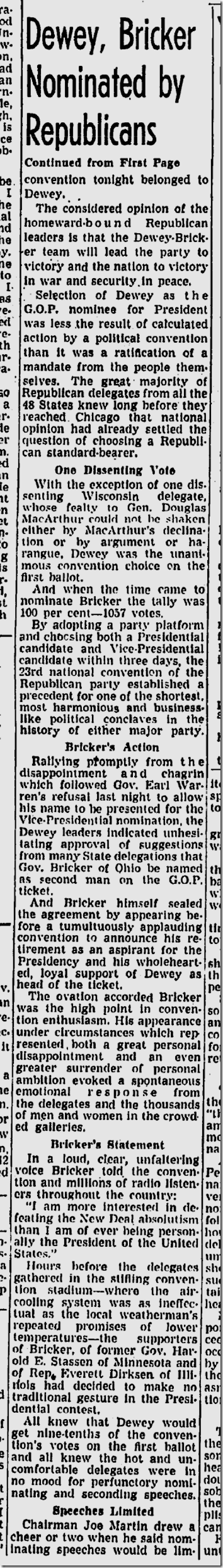 June 29, 1944, Republican Convention 