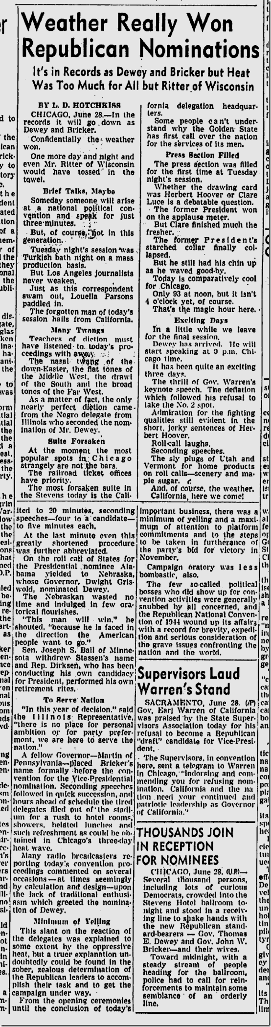 June 29, 1944, Repuoblican Convention 