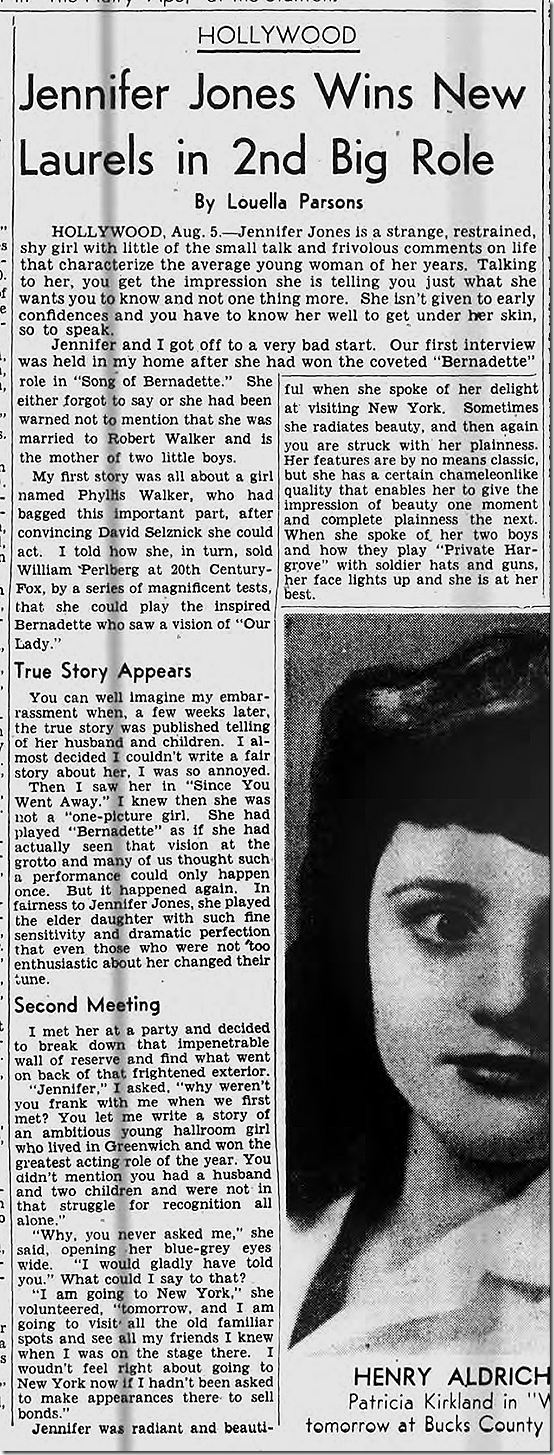 Aug. 5, 1944, Louella Parsons 