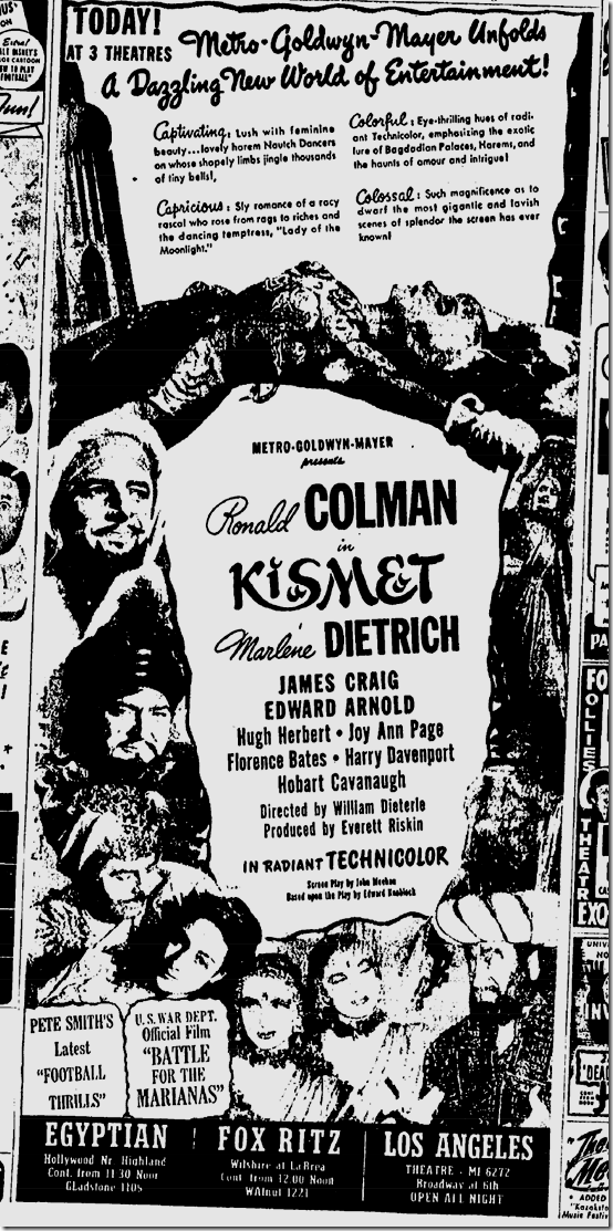 Sept. 19, 1944, Kismet 