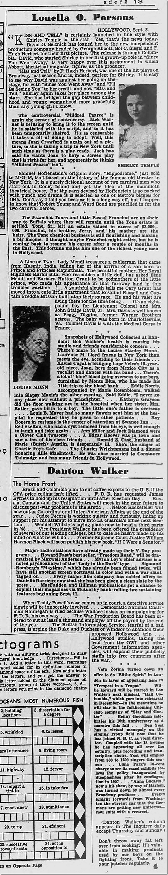 Sept. 4, 1944, Louella Parsons 