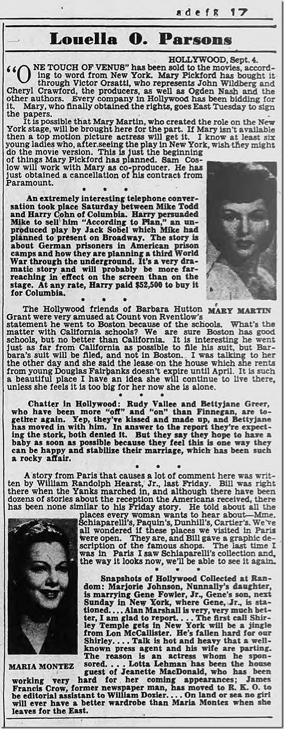Sept. 5, 1944, Louella Parsons Sept. 5, 1944, Louella Parsons