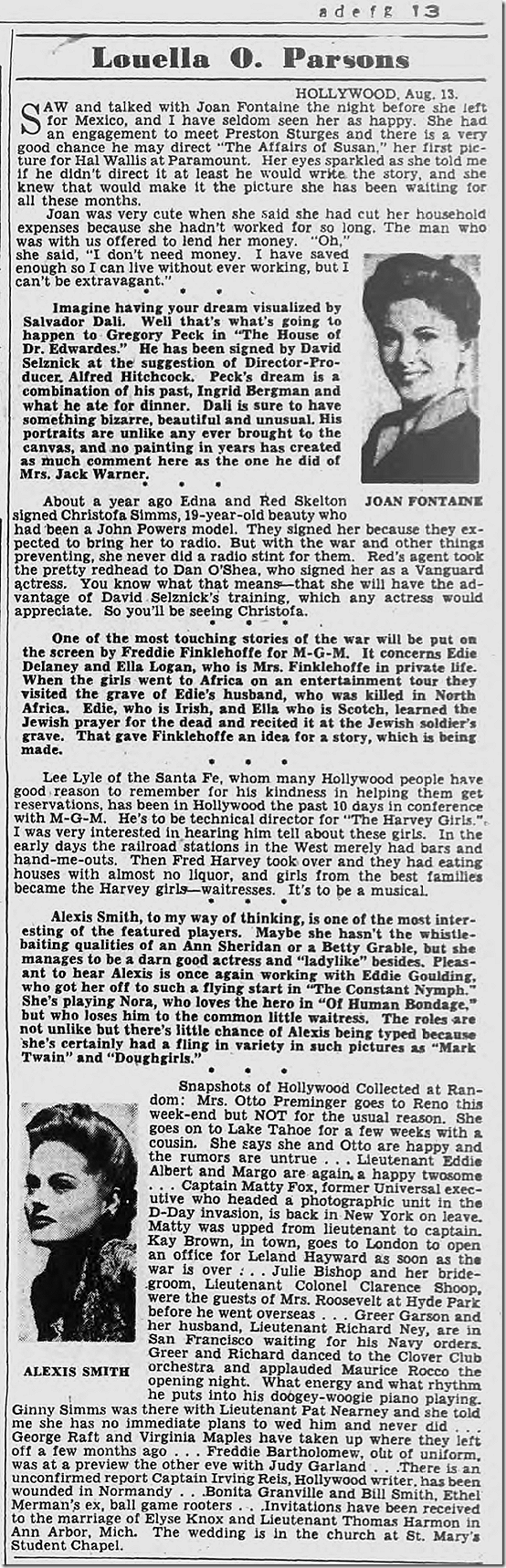 Louella Parsons, Aug. 14, 1944 
